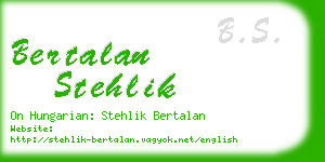 bertalan stehlik business card